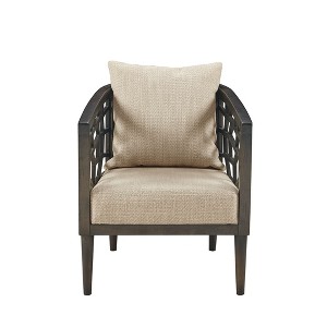 VYNXARIA Solid wood and plywood frame Accent Chair with cushion£¬Tan - 1 of 4