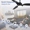 Airsurfer 60" Matte Black Ceiling Fan with Light, 3 Black ABS Blades, Reversible Silent DC Motor, Color-Changing LED & Remote, 6"/12" Downrods - 2 of 4