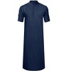 Men's Kaftan Robe Long Sleeve Thobe Button Down Henley Casual Side Split Gown Shirt - 3 of 4