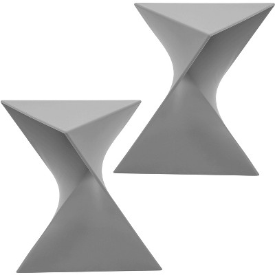 LeisureMod Randolph Stackable Side Table – Modern Triangular Design Accent Table – Versatile for Living Room, Bedroom, or Office Room, Set of 2