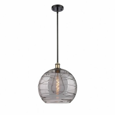 Athens Deco Swirl - 1 Light Pendant In Industrial Style-14.88 Inches Tall and 13.75 Inches Wide