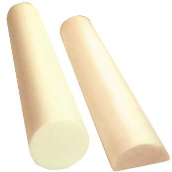 CanDo® Foam Roller - White PE foam - 4 x 36 inch - Half-Round