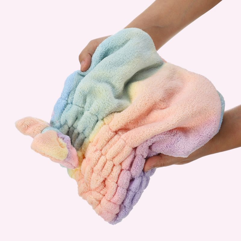 Unique Bargains Microfiber Hair Drying Towel Dry Cap Multicolored 1 Pc, 3 of 8