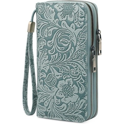 BEAFUP Women's Wallet - RFID Blocking PU Leather Purse with Detachable Strap,Large Capacity Double Zip Vegan Leather for Everyday Use,Travel