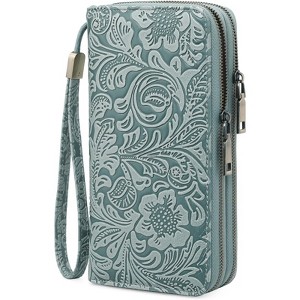 BEAFUP Women's Wallet - RFID Blocking PU Leather Purse with Detachable Strap,Large Capacity Double Zip Vegan Leather for Everyday Use,Travel - 1 of 4