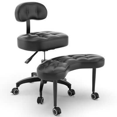 TASALON Modern Cross Legged Office Chair with Wheels - Black