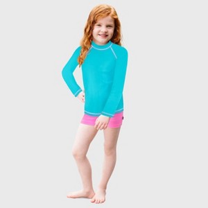 City Threads Girls UPF 50+ Long Sleeve Rashguard - USA-Made - 1 of 4