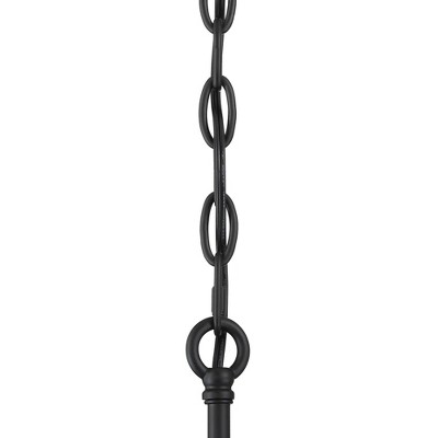 Modern Crystal and Black Metal Mini Drum Pendant Light