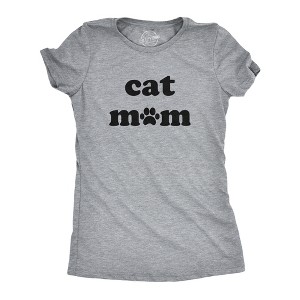 Womens Cat Mom Tshirt Funny Pet Animal Lover Kitty Novelty Tee - Crazy Dog Women's T Shirt - 1 of 4