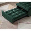 NicBex Convertible Sofa Bed Single Couch with Pull Out Bed & Detachable Backs,Upholstered Velvet Sleeper Sofa for Living Room,Bedroom,Green - 3 of 4