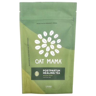 Oat Mama Postpartum Healing Tea, Spiced Pear, Caffeine Free, 14 Tea Bags, 32 g