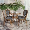 Flash Furniture Lourdes Indoor/Outdoor Commercial Bistro 31.5" Table, Black and White PE Rattan, Glass Top with 4 Stack Chairs - 4 of 4
