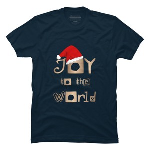 Men's Design By Humans Christmas Design - Joy to the World in Gold Design and Red By SimplyDesign T-Shirt - 1 of 4
