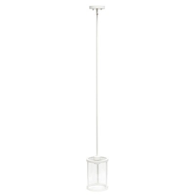Farmhouse Chic 55" White Metal & Clear Glass Adjustable Pendant Light