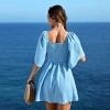 Women's Breezy Sky Blue Tie-Front Mini Dress - Cupshe - 3 of 4