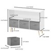 PAGED 2-Tier Kids Bookshelf,Multifunctional Book Rack with 3 Fabric Drawers,Toy Storage Organizer for Bedroom, - 3 of 4