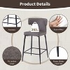 CAVINAS Set of 2 PU Leather Counter-Height Bar Stools with Curved Backrest and Metal Frame, 28-Inch Seat Height - 3 of 4