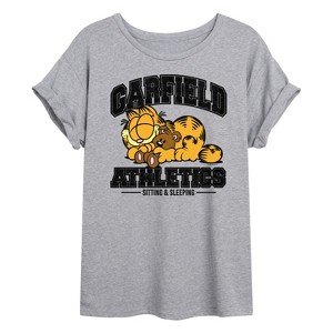 Women's - Garfield - Sleeping Athletics Oversized Graphic T-Shirt - 1 of 4