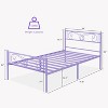 Twin Metal Bed Frame with Headboard & Footboard, Sturdy Steel Platform Slats Support, No Box Spring Needed, Easy Assembly,Purple - 2 of 4