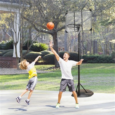 YONWAY Portable Basketball Hoop Adjustable 7.5ft - 9.2ft with 32 Inch Backboard for Youth Adults Indoor Outdoor Basketball Goal White