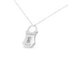 Haus of Brilliance Silver 1/10 Cttw Diamond Lock Pendant Necklace - 2 of 4