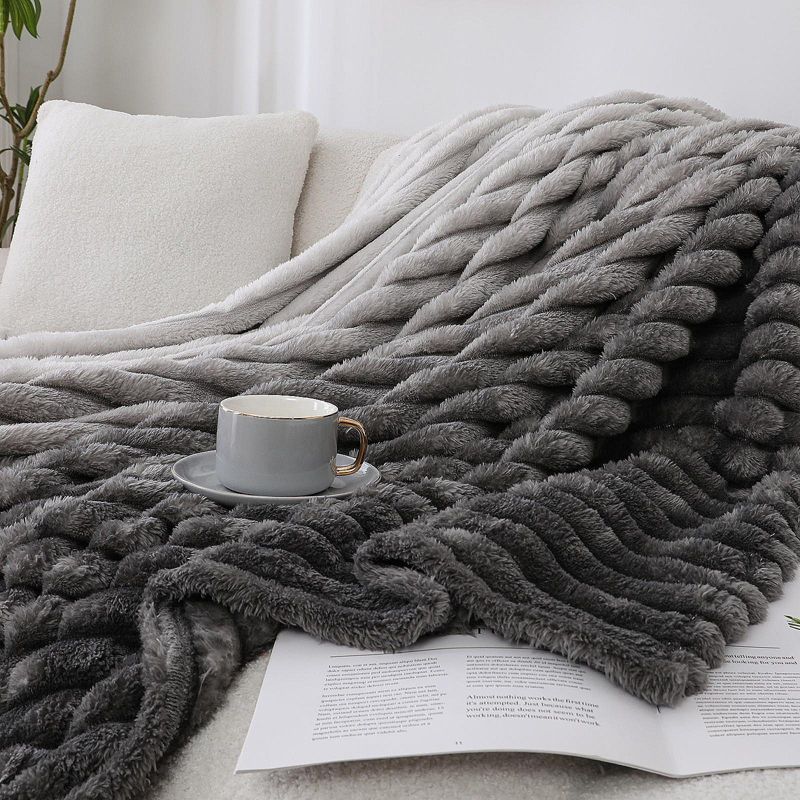 Kate Aurora Lux Ultra Soft & Plush Umbra Ombre Designed Oversized Accent Throw Blanket - 50 in. W x 70 in. L, 5 of 10