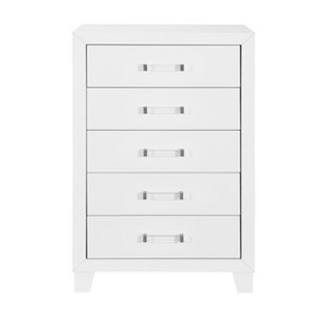 NicBex 5 Drawer Dresser for Bedroom,Modern Chest of Drawers with Acrylic Handles for Living Room,Entryway,White - 1 of 4