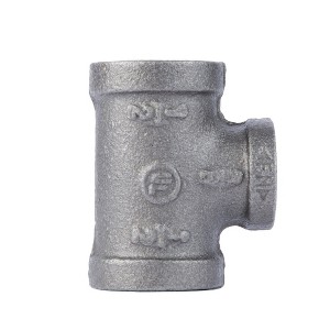 Pipe Decor 1/2 in. x 1/2 in. x 3/8 in. Black Reducing Tee - 1 of 4