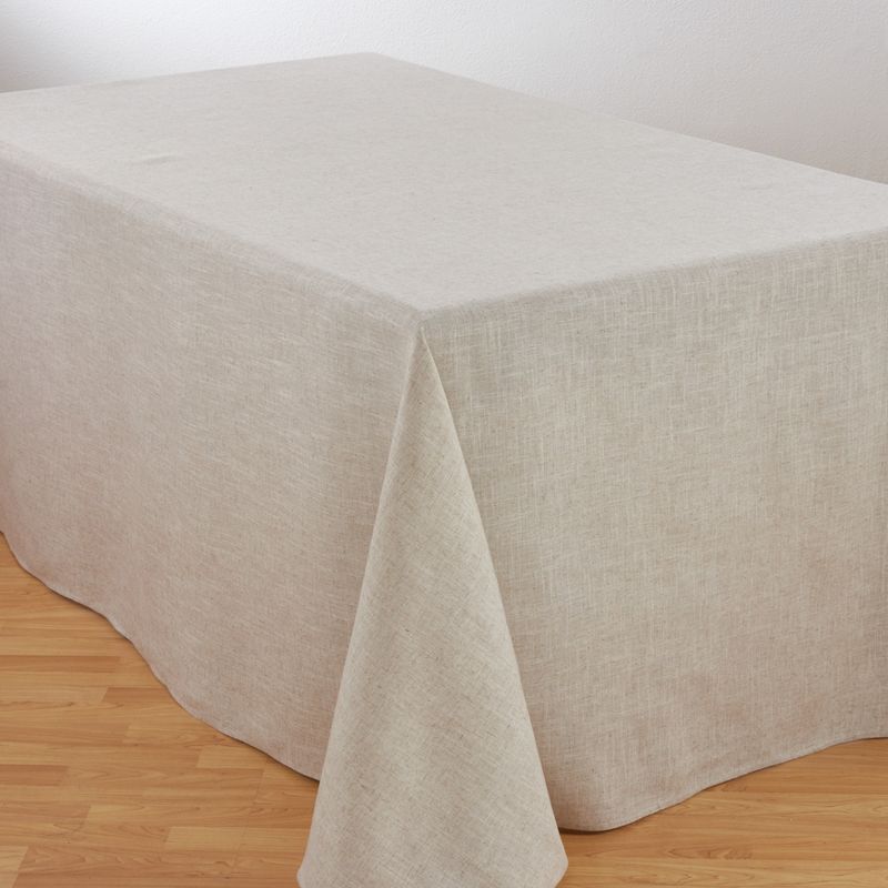 Saro Lifestyle Natural Toscana Tablecloth With Hemstitched Border, 1 of 3