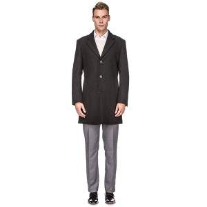 Men's Tailored Wool Blend Notch Collar Wool Blend Walker Car Coat Jacket - 1 of 3