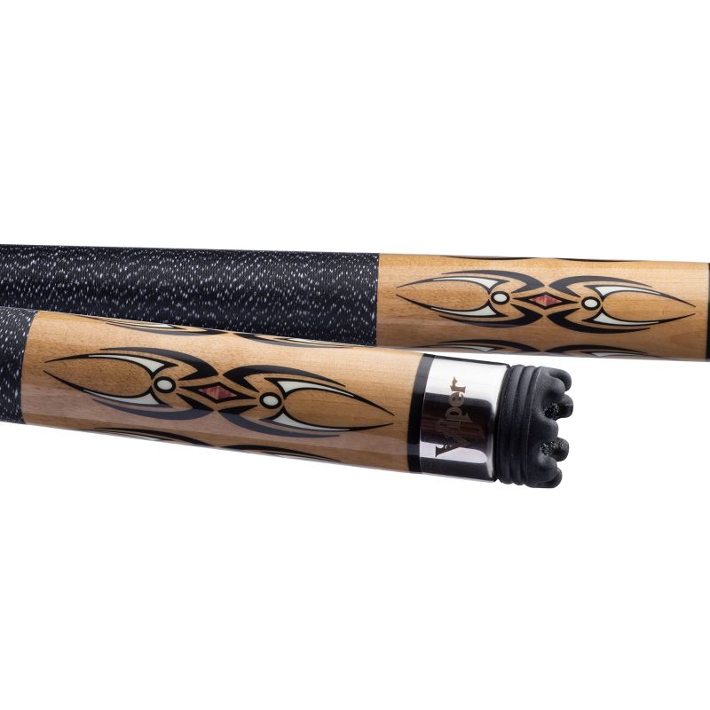 Viper Sinister Black and White Wrap with Brown Stain Billiard/Pool Cue Stick, 4 of 9