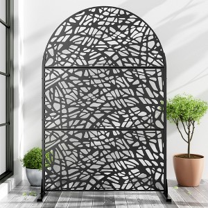 SpassWay 72"H 47"W Outdoor Arch Metal Garden Trellis Outdoor Privacy Screen Lattice Panel Indoor Room Divider - 1 of 4