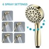 SEVOBAL Shower Faucets, Five-Spray Handheld Shower Head with High-Pressure Performance and Flexible Hose, Gold, 11"*9"*4" - 2 of 4