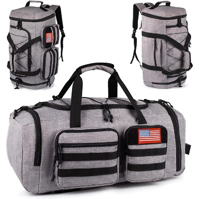50L Large 3-in-1 Tactical Gym Duffle Bag for Men & Women, Water-Resistant Travel Backpack with Shoe Compartment