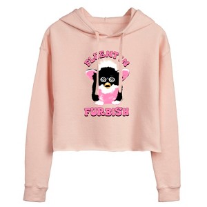 Women's - Furby - Fluent In Furbish Cropped Graphic Hoodie - 1 of 2