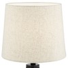 360 Lighting 24" High Mid Century Modern Farmhouse Rustic Table Lamps Set of 2 Black Finish Oatmeal Shade Living Room Bedroom Bedside Nightstand House - 3 of 4