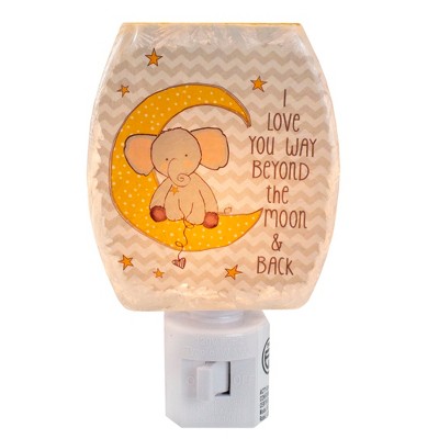 Northlight 4.75-Inch Moon and Stars I Love You Glass Baby's Nursery Night Light