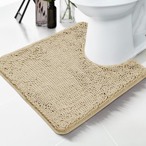 Deconovo Plush Chenille Bath Rug Non-Slip, Washable Comfort Mat - 1 of 4