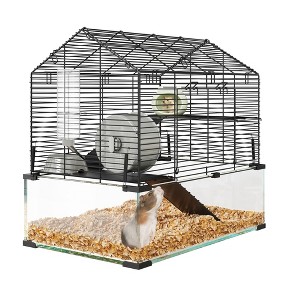 Hamster Cage, Large 3-Tier Small Animal Habitat - 7'' Deep Chew-Proof Base with Silent Wheel Water Bottle Food Bowl Hideout - 1 of 4