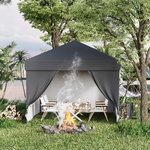 10x10FT Instant Pop Up Canopy Tent - Complete 4-Wall Commercial Shelter for Outdoor Events - 1 of 4