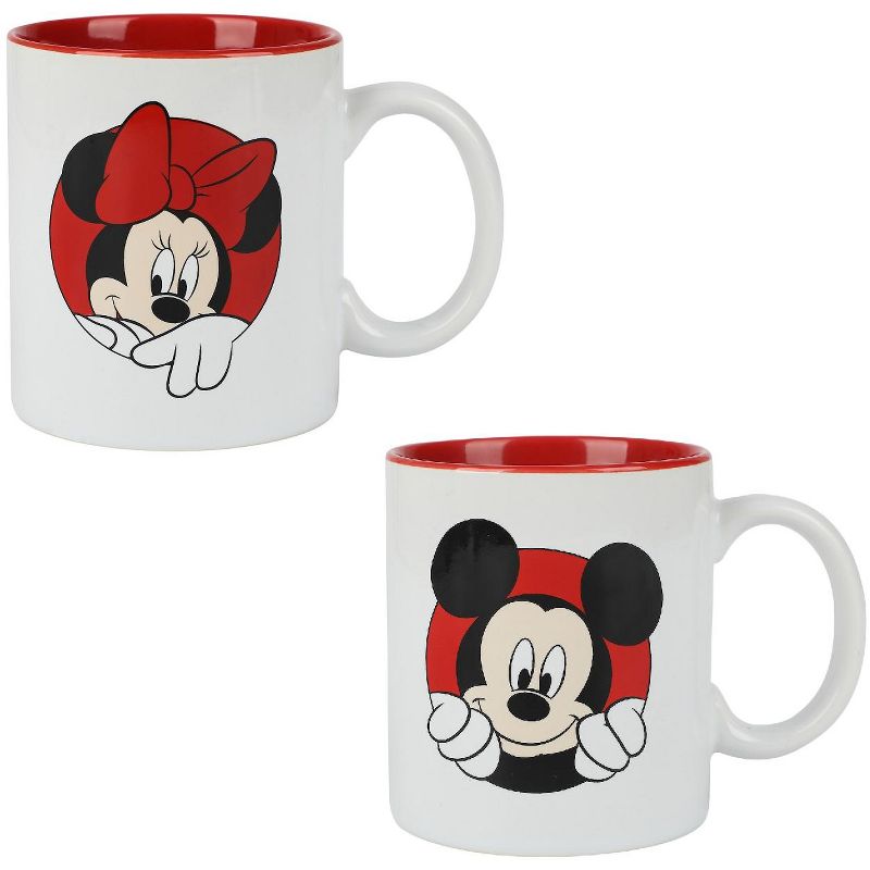 Disney Mickey & Minnie Mouse Peekaboo 2-Pack 16 Oz Ceramic Mug Set, 1 of 7