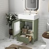 ChicFurnit 20 Inch Bathroom Vanity with Sink Freestanding Storage Cabinet with Ceramic Sink Glass Door for Bathroom, 15.16"*20.28"*34.84" - 2 of 4