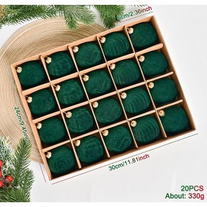 25Pcs Flocked Christmas Ball Ornaments Set - Vintage Velvet Texture, Multi-Functional Holiday Decor - 1 of 1