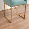 SEYNAR Mid Century Modern Velvet Accent Armrest 27-inch Tall Bar Stool Set of 2 with Metal Frame - 4 of 4