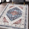 Faux Wool Vintage Diamond Pattern Area Rug Machine Washable Foldable Ultra Thin Non Slip Stain Resistant Pet Friendly Carpet - 2 of 4