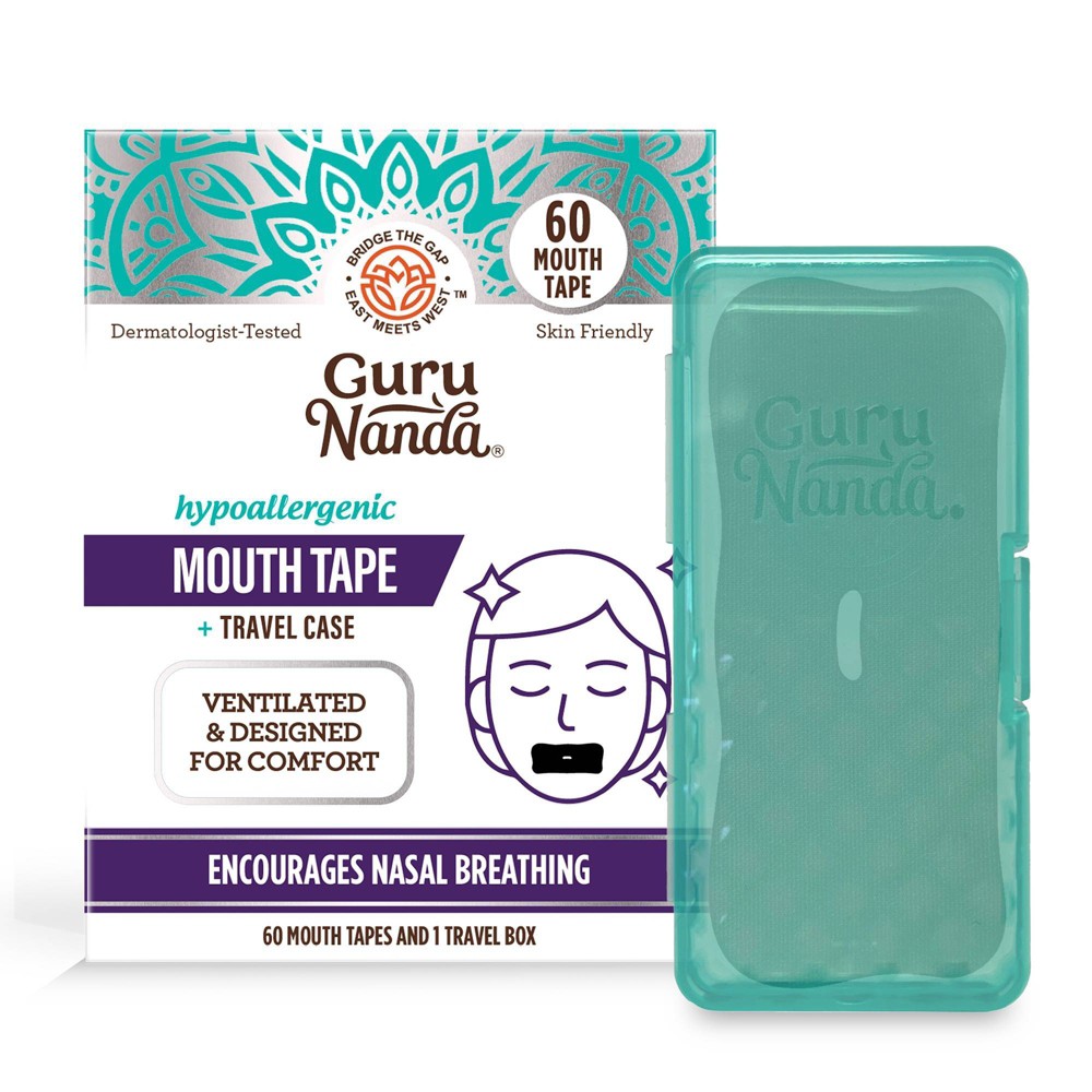 GuruNanda Mouth Tape with Travel Cases - 60ct: Elastic, Oral Care Accessories, Night Guard