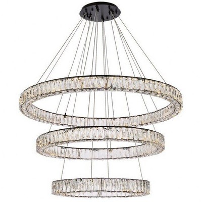 Elegant Lighting Monroe 3 - Light Chandelier in  Black