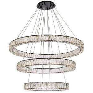 Elegant Lighting Monroe 3 - Light Chandelier in  Black - 1 of 4