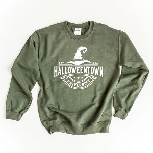 Simply Sage Market Women's Graphic Sweatshirt Halloweentown University Hat - 1 of 2
