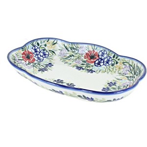 Blue Rose Polish Pottery 11E WR Scallop Dish - 1 of 1
